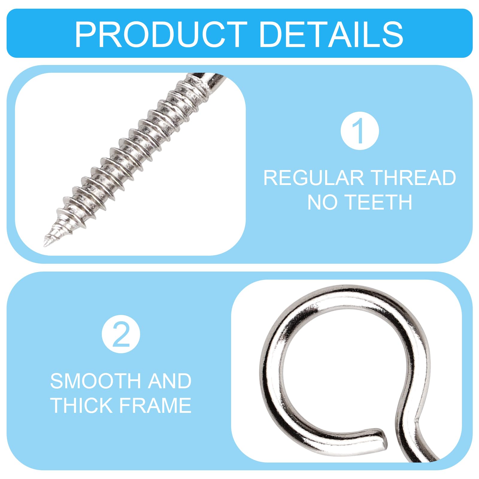 Screw Eyes Set, 240PCS 0.39" 0.59" 0.67" 0.75" 0.87" 1" 1.22" 1.5