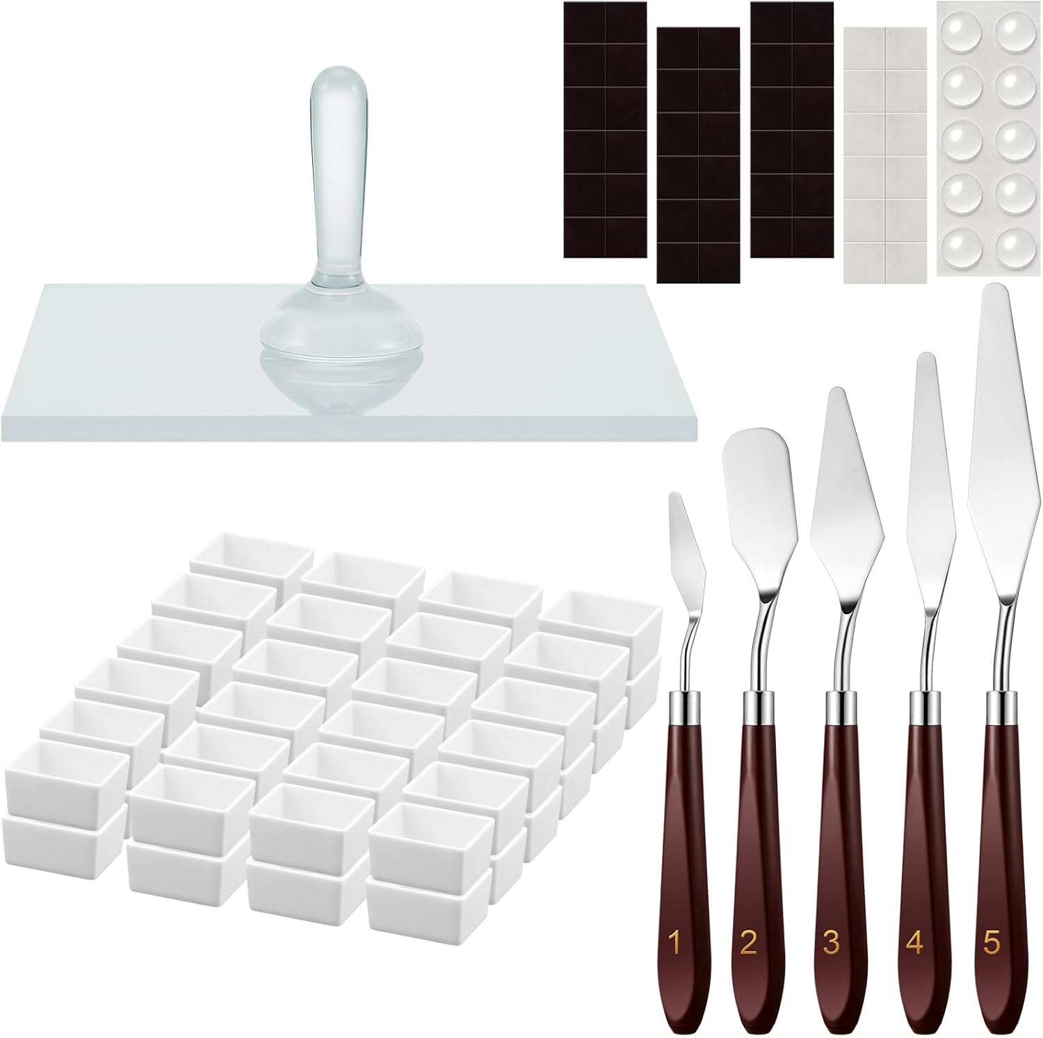 Nuanchu 109Pcs Watercolor Paint Muller Set, Watercolor