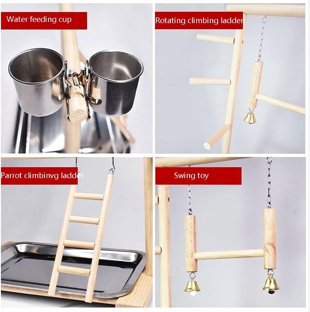 Bird Cage Parrot Stand Stainless Steel Large Live Bird Training Bird Stand Supplies Small Bird Pet Play Swing for Parakeets Finch Bird Flight Cage