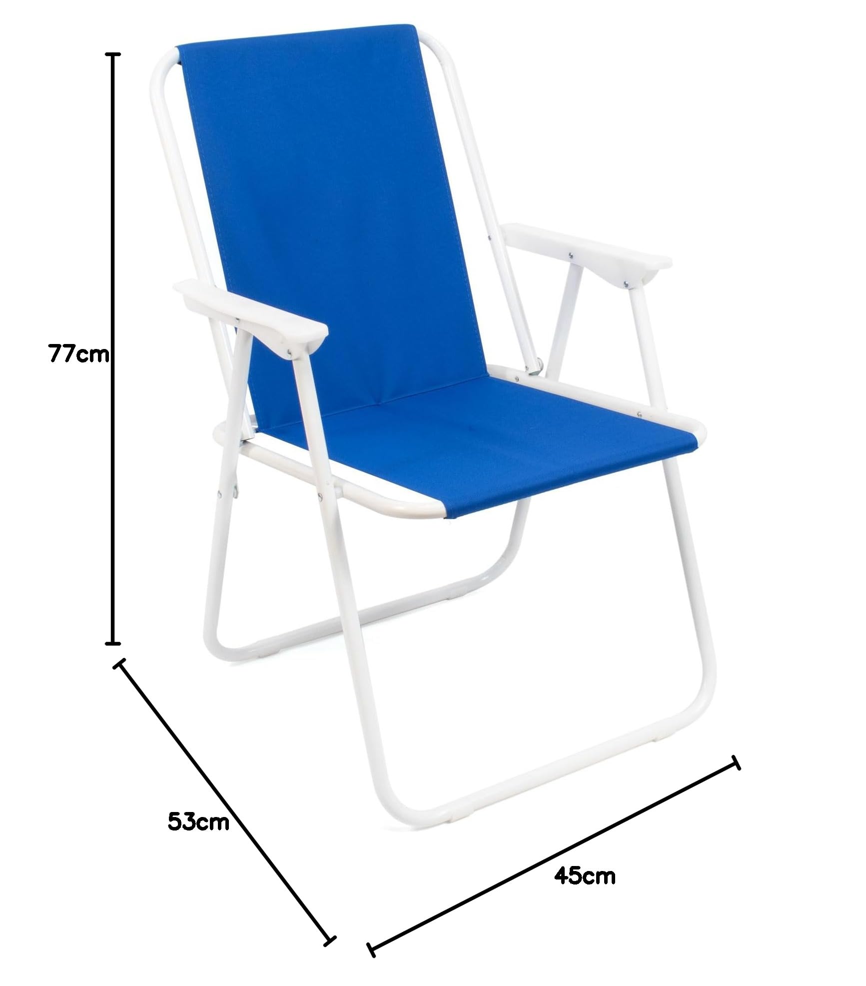 The Secret Home Pack 2 Sillas de Playa Plegables y Ligeras | Silla de Exterior para Camping, Jardín y Terraza | Estructura de Metal Resistente y Tela de Poliéster | Asiento Portátil (Azul)