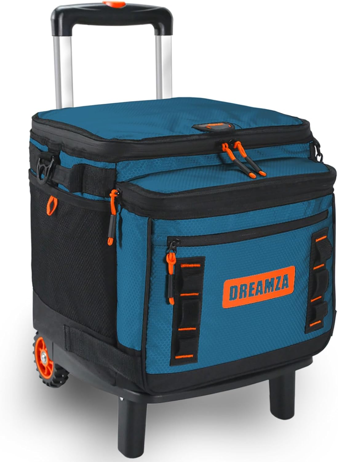 Soft Cooler with Wheels, 60-Can Wheeled Cooler with Handle, Leak Proof Rolling Cooler Insulated Bag with All-Terrain Cart, Collapsible Rolling Ice Chest for Beach Picnic Camping Grocery Navy