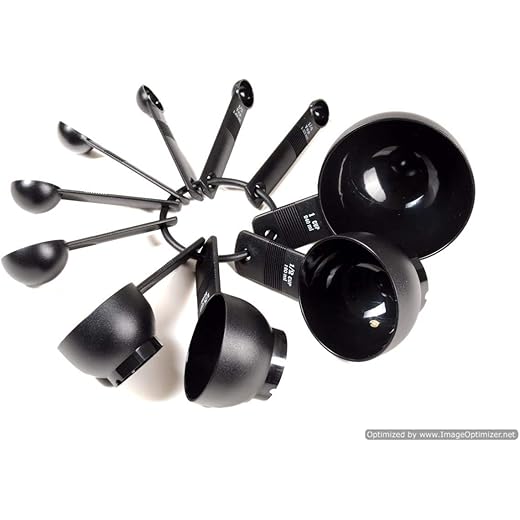 Skywalk Black Measuring Cup and Spoon Set of 10 pc Plastic