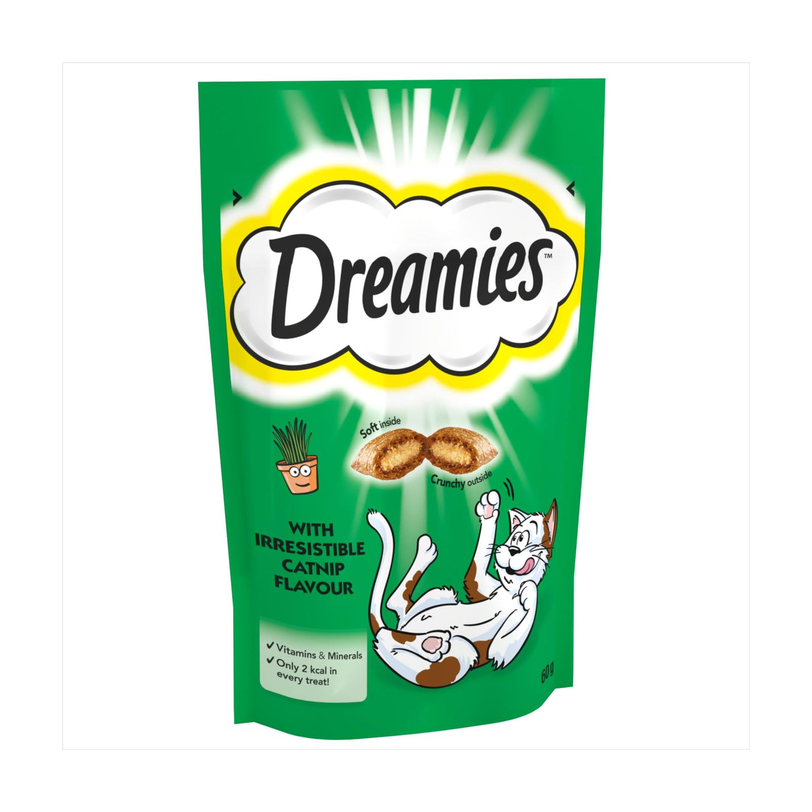 Dreamies Treats Pack of 3 with Chicken Cheese & Catnip Flavours, 60 g (Pack of 3) - Image 4