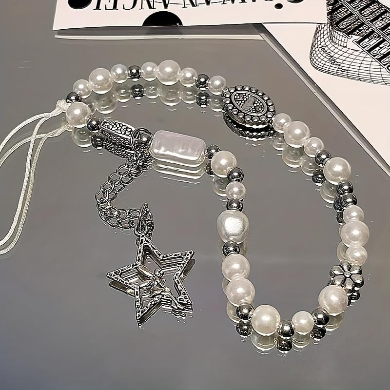 Image of Beaded Camera Wrist Strap Cute Digital Camera Charm Lanyard, Phone Wristlet Charms, Phone Chain for Camera