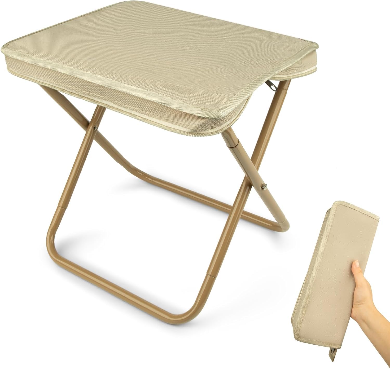 kesig® camping stool, lightweight portable folding chair, zipper packed camp stool for outdoor, backpacking, travel, hiking, fishing, lightweight folding camping stool (multicolor)