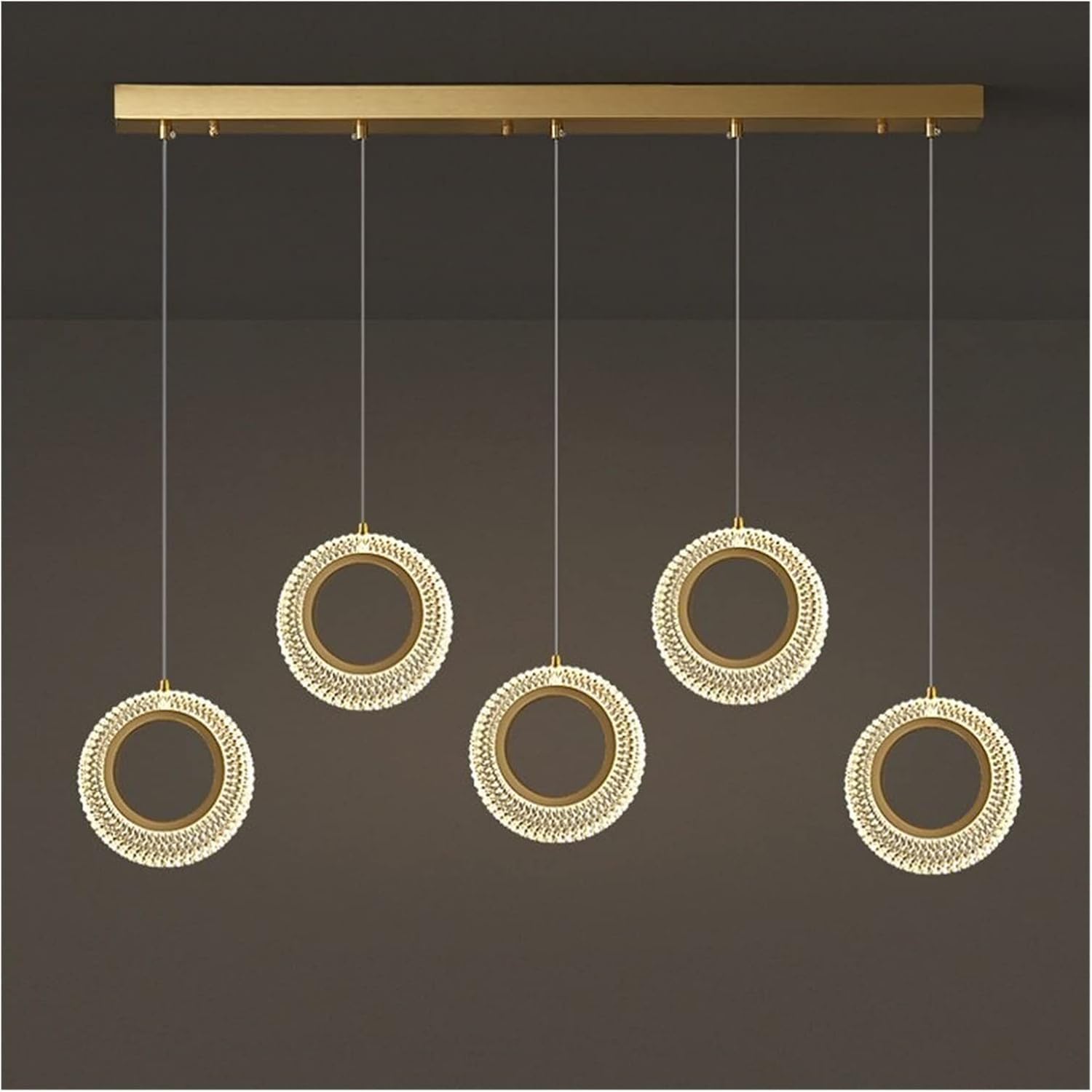 PCXEHUYP Full Copper Stair Chandelier Crystal Villa Spiral Staircase Ring Long Pendant Light Loft Lamp Adjustable Chandeliers