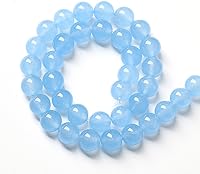 Vista 5 de 4MM 86 piezas cuentas sueltas de calcedonia azul aguamarina para hacer joyas, pulseras, collares