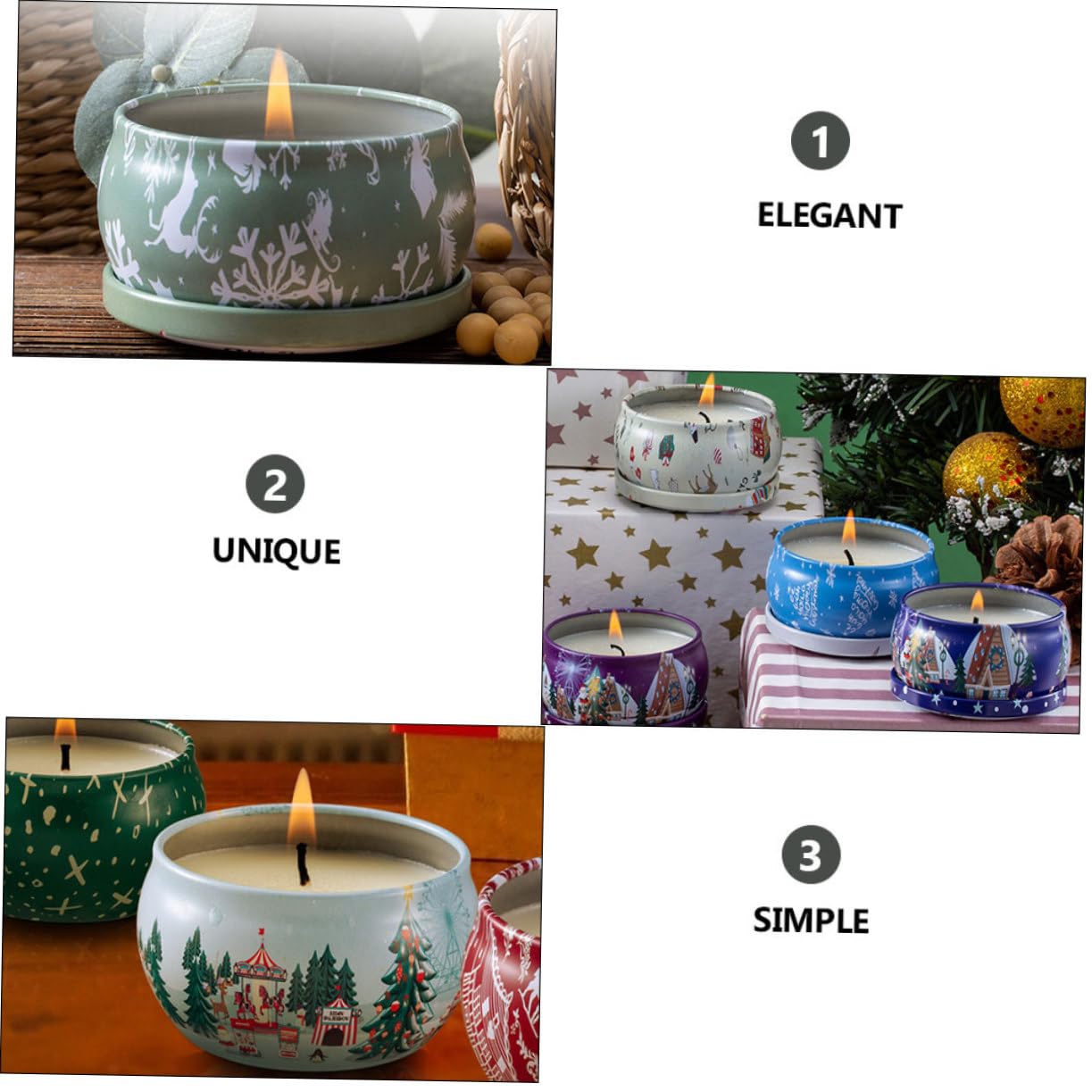 Holibanna 8stücke Pack Weihnachtliche Duftkerzen Aromatherapiekerzen Duftwachskerzen Weihnachtsduftkerzen Weihnachtsschmuck