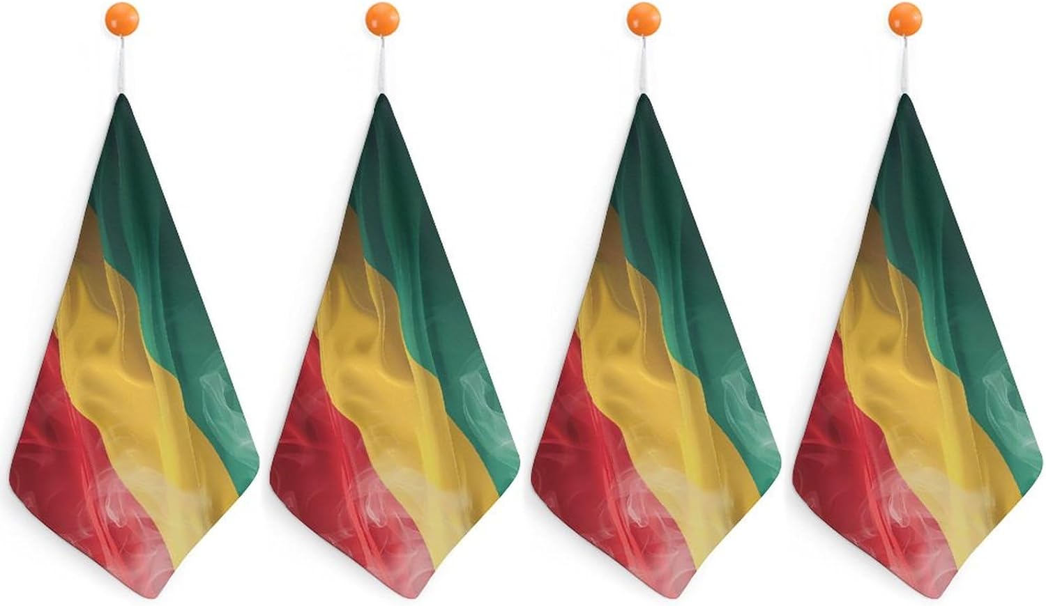 Guyana Flag Hand Towels for Bathroom Kitchen Towels Small Towel Handkerchiefs with Hanging Loop 4PCS
