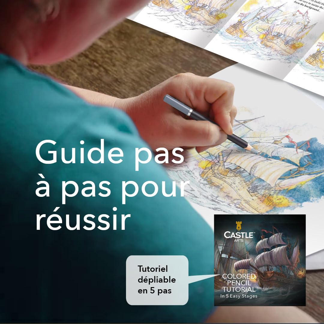 Castle Art Supplies Lot de 120 crayons de couleur avec fermeture éclair | Mines de couleur souples de qualité pour artistes adultes, professionnels et coloristes | Dans une pochette à fermeture éclair