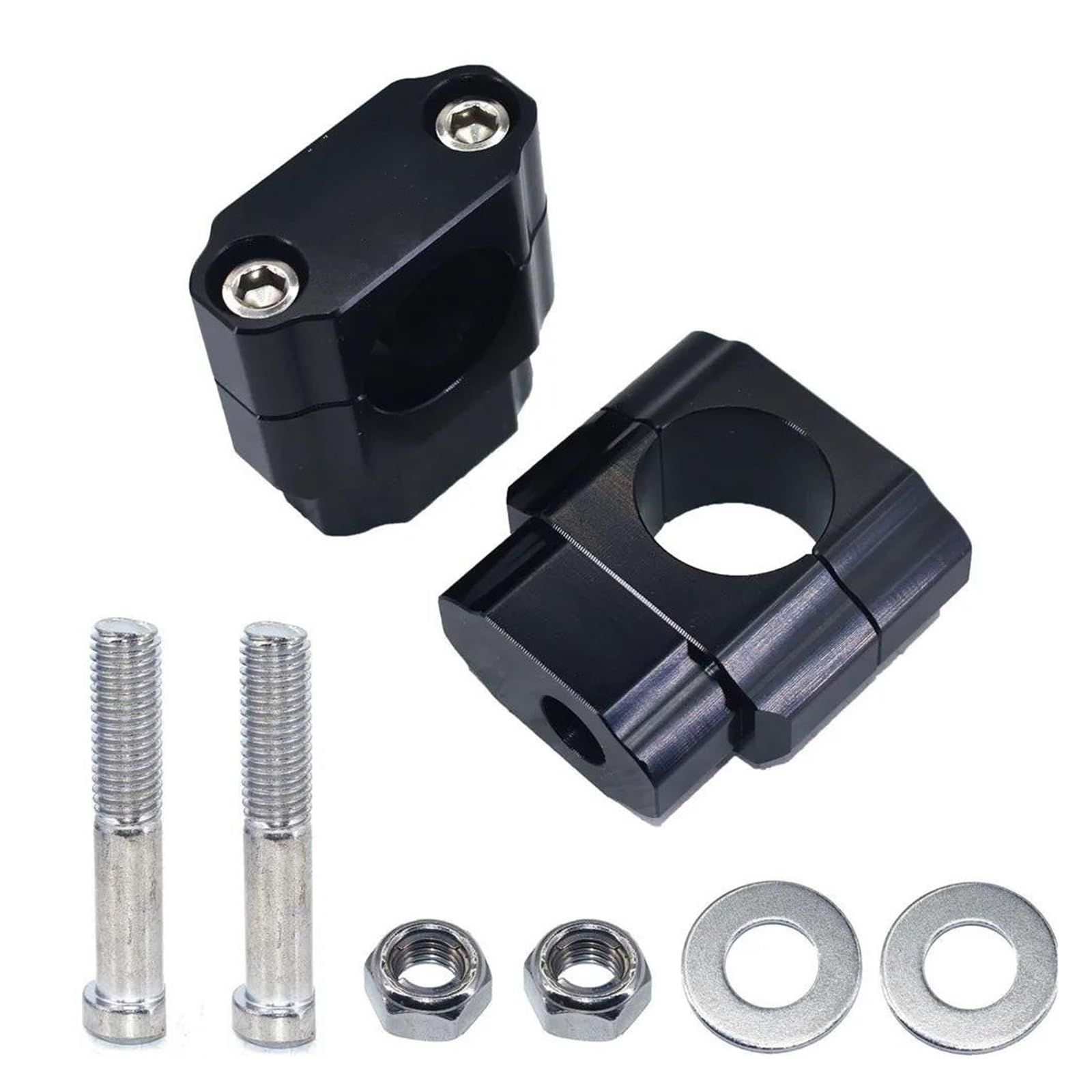 Abrazadera Manillar Adaptador Abrazadera Montaje Barra Manillar Motocicleta CNC 1-1/8" Y 28 Mm Para Dirt Pit Accesorios Motocross Elevador(M10 Black)