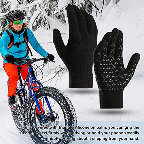 Sangmei Luvas de inverno para homens e mulheres Tela sensível ao toque antiderrapante gel de silicon