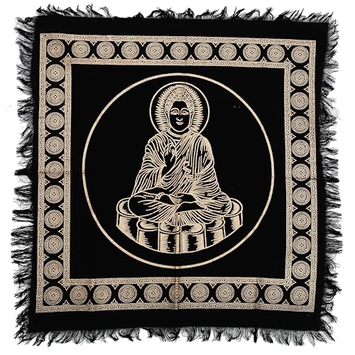 INDIAN CONSIGNERS nappe tarot carré 18 po doré Bouddha