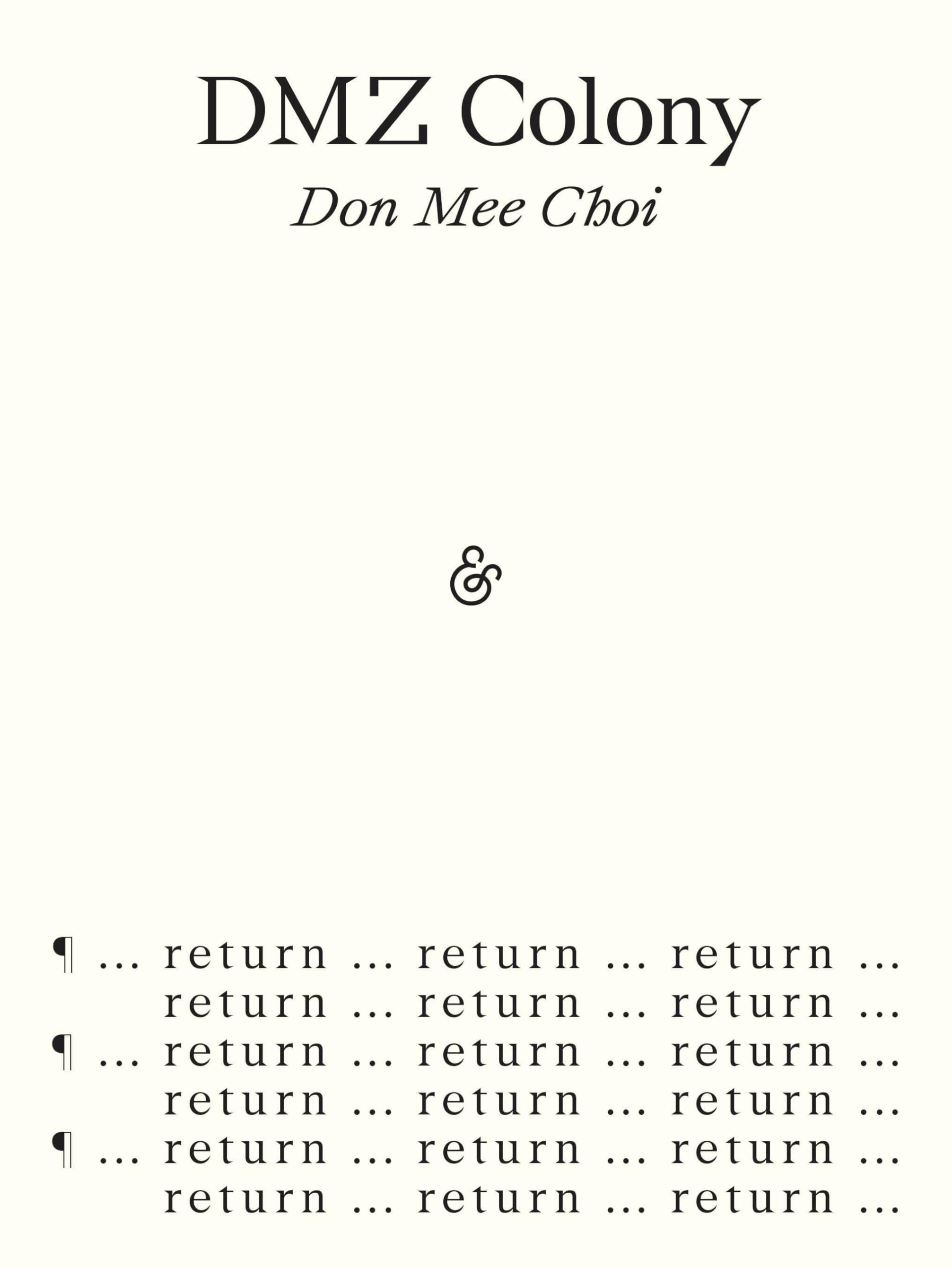 DMZ Colony by Don Mee Choi (Paperback Book)