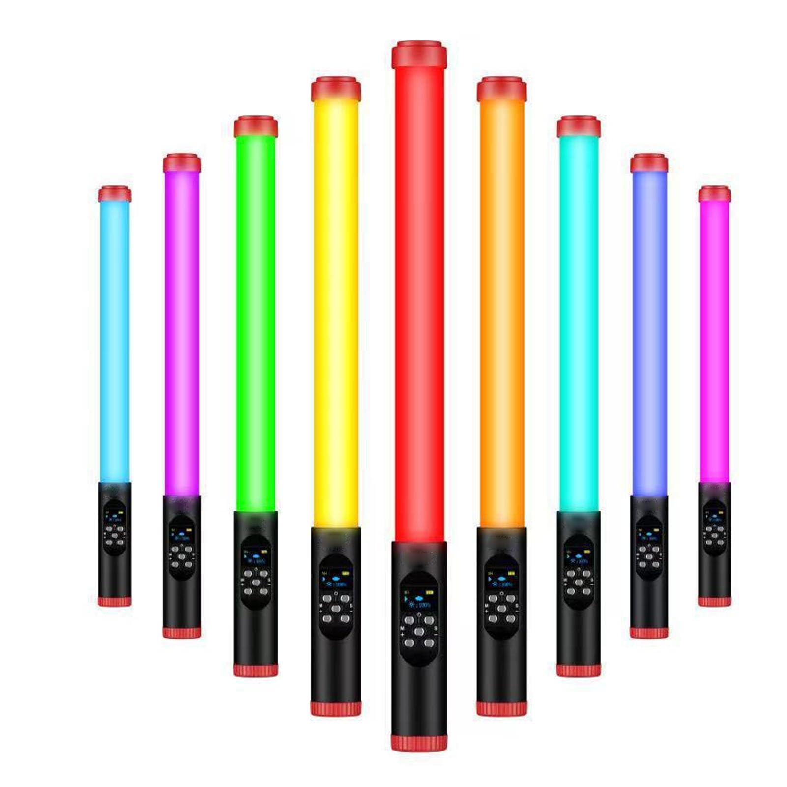 Bacchetta Luminosa Portatile, Bastoncino a LED a LED RGB a Colori con Telecomando, 3000K-6000K, con Batteria Ricaricabile da 3000 MAh