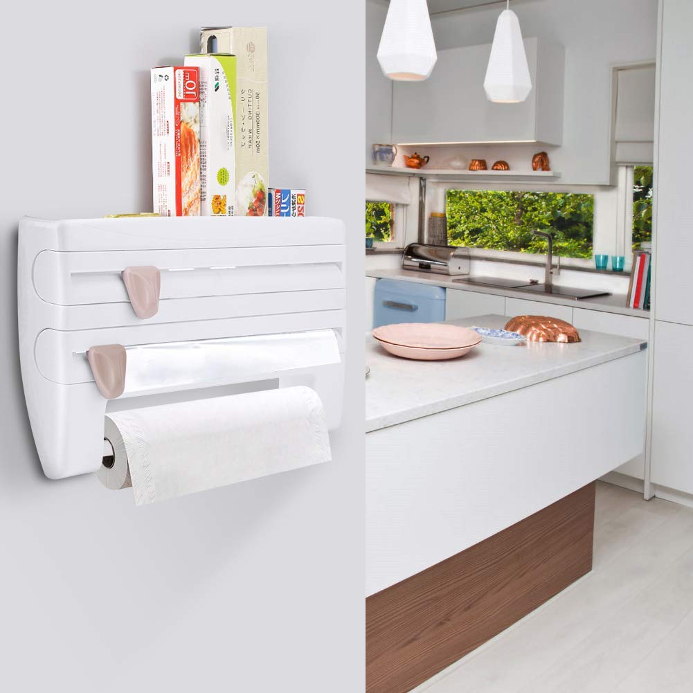 Portarrollos De Cocina De Pared 3 Rollos, Dispensador De Rollos De Cocina