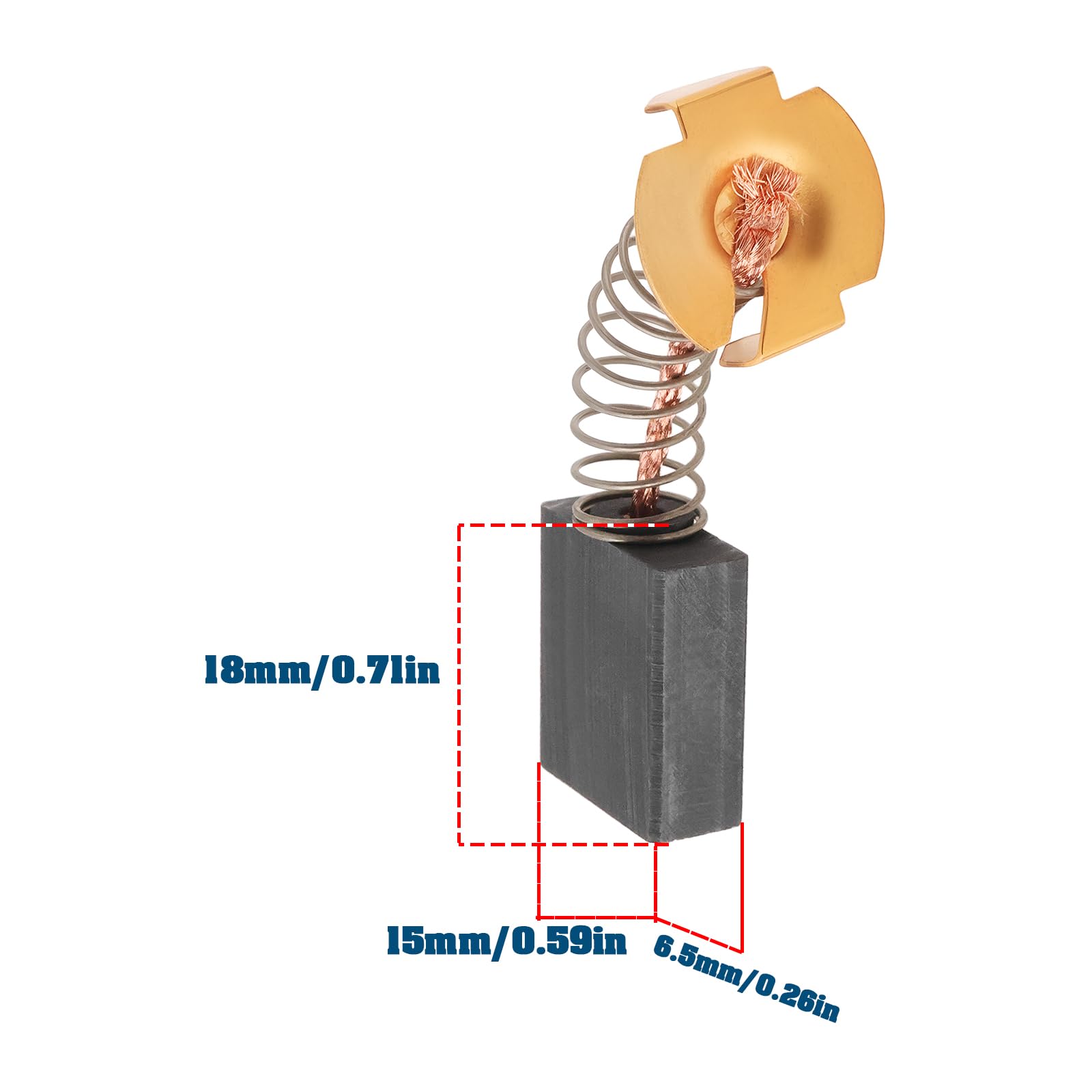 Kraftfeld 1 Coppia Di Carboni Motore Per Scheppach HS 80, 105, 111, 112, TS 205, H6,5 X 15 X 19 Mm, Spazzole Di Carbone - Foto 9