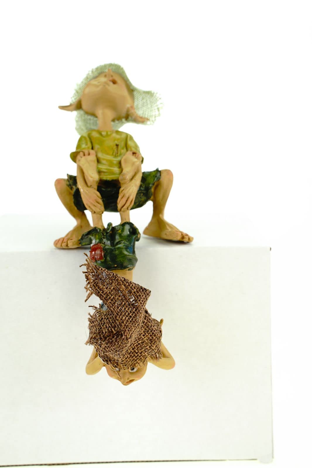 Pixie - Taburete de Borde Fijo Pixie en los pies, 19 cm, Figura enana Kobold Hada mítica Gnom