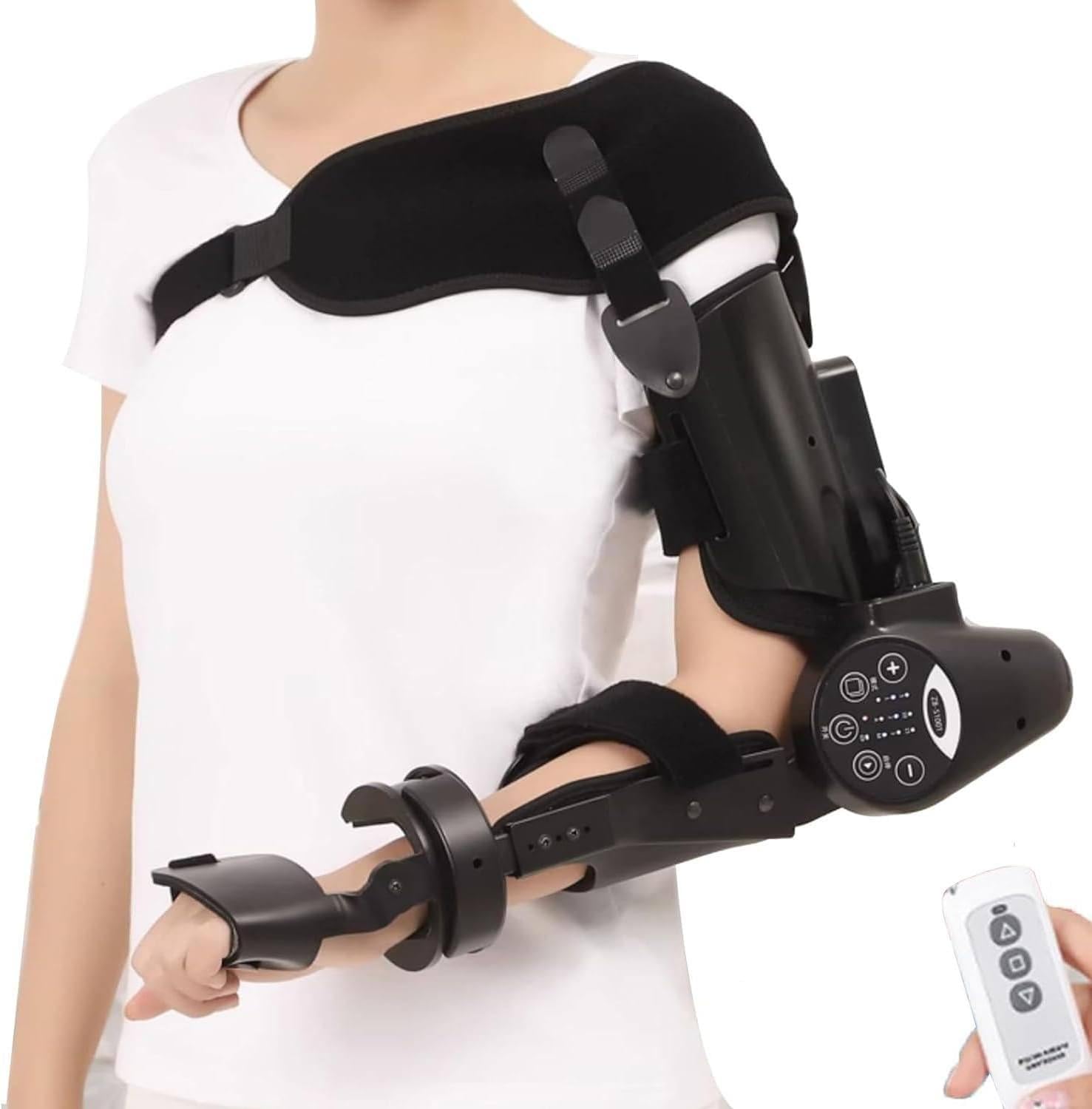 Oiyeknrd Auto Elbow Rehabilitation Machine, 360° Electric Hinged Brace for Stroke Hemiplegia Patients, Improves Arm Flexion Extension & Mobility Right