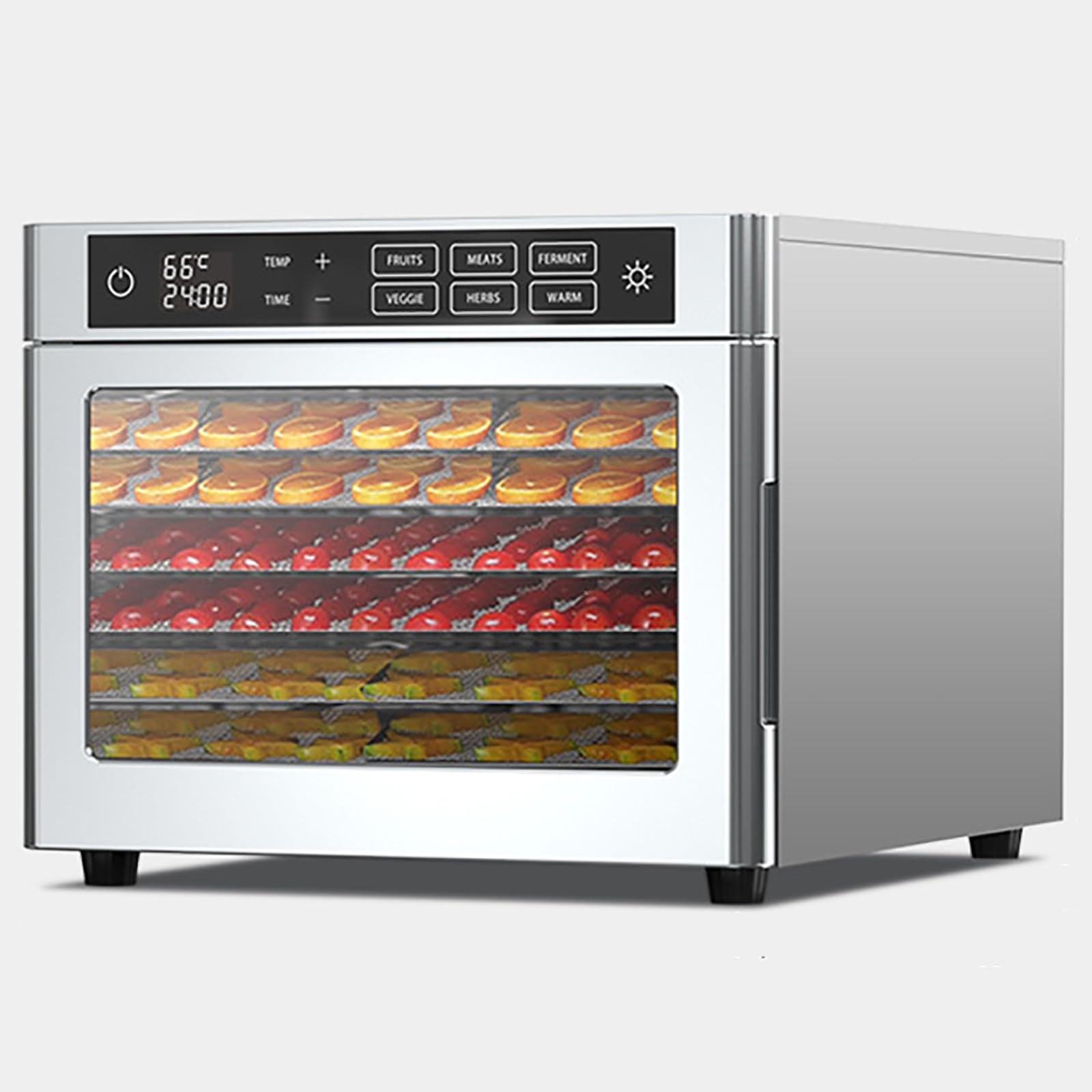 Deshidratador De Alimentos De 6/8 Capas, Liofilizador Comercial, Tiempo Ajustable: 30 Min-24 H, Temperatura Ajustable: 30 ℃-85 ℃, Calentamiento Circulatorio De 360°, para Verduras, Frutas