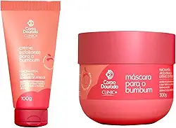 Kit Clareador para o Bumbum Corpo Dourado Clinic+ | Esfoliante 100g + Máscara 300g | Clareamento, Hidratação e Uniformização da Pele dos Glúteos | Com Niacinamida, Dolomita e Argila Branca