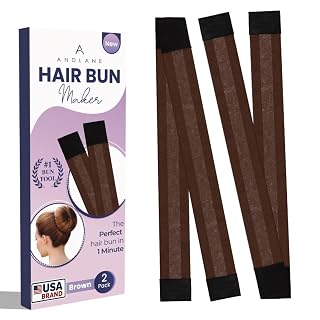 Andlane French Hair Bun Maker - Easy Donut and Bun makers for Women's hair Quick Updos - Snap-and-Roll Perfect Tool for Kids and Twist Tool Clip (Brown - Pack of 2) - Amazon product rated Grade A