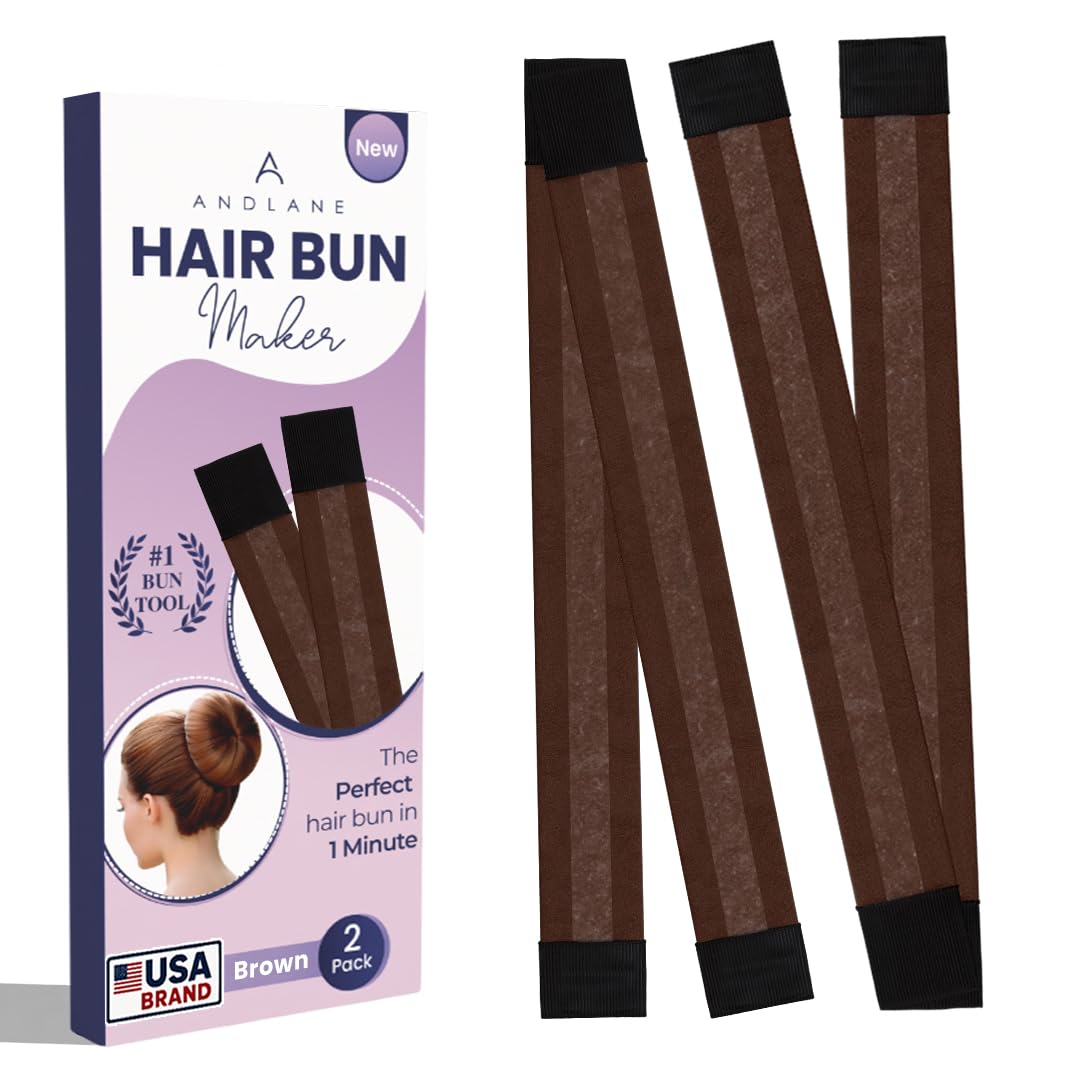 Snap Hair Bun Maker for Women's Hair & Kids-Bun Clips (Brown - Pack of 2)