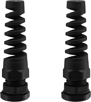 2 Pcs Black PG7 Cable Gland 4.5-7.8mm