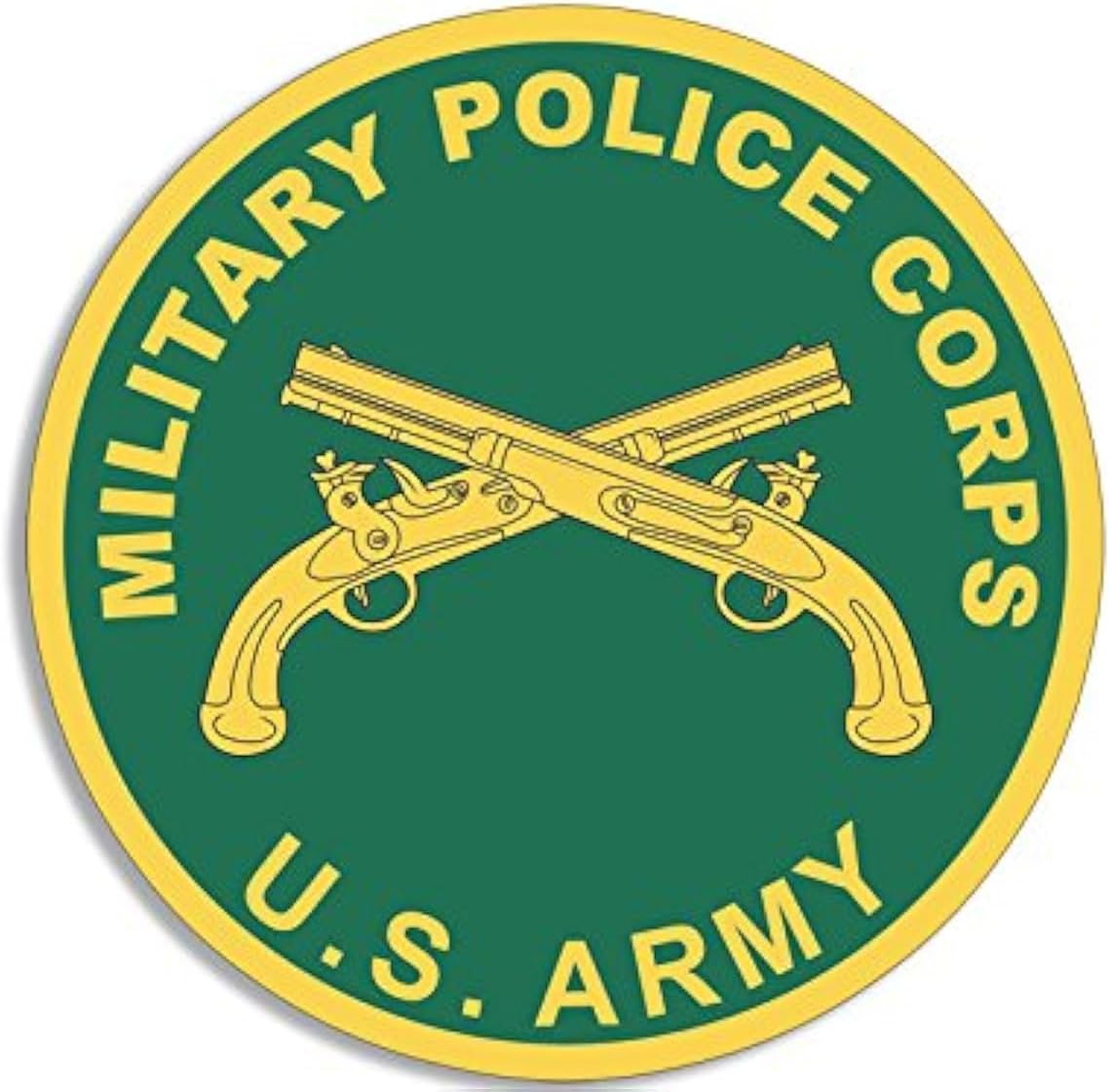 American Vinyl Round Military Police Corps Sticker (US Army MP Regimental Corps Crest Sticker for Cars (3 inch) U.S. Army Licensed