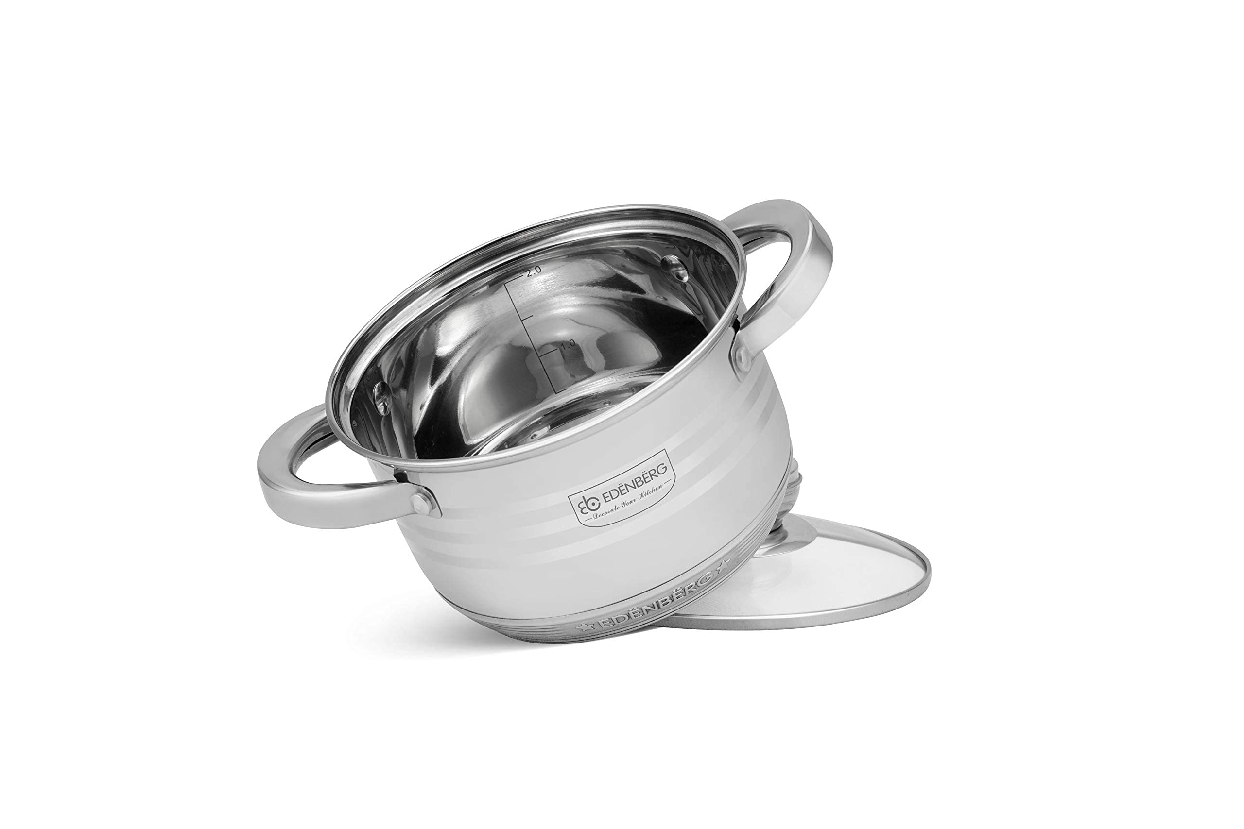 Edënbërg Premium Pannenset RVS - 12-delig - INOX - Geschikt voor