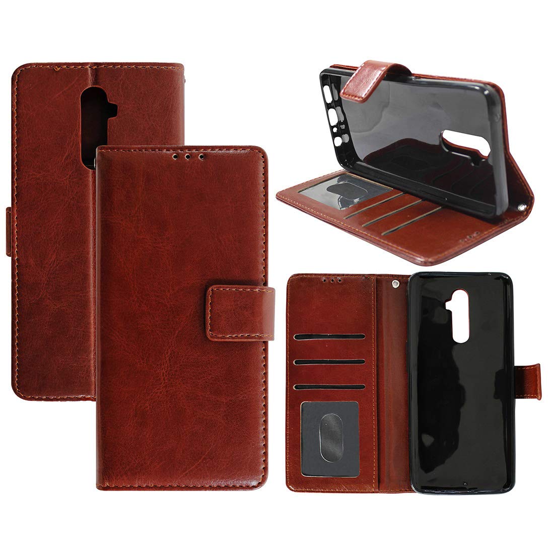 Casotec Flip Cover for Oppo Reno Ace/Realme X2 Pro | Premium Leather Finish | Inbuilt Pockets & Stand | Flip Case for Oppo Reno Ace/Realme X2 Pro (Brown) (B083JBW68D) Amazon Price History, Amazon Price Tracker