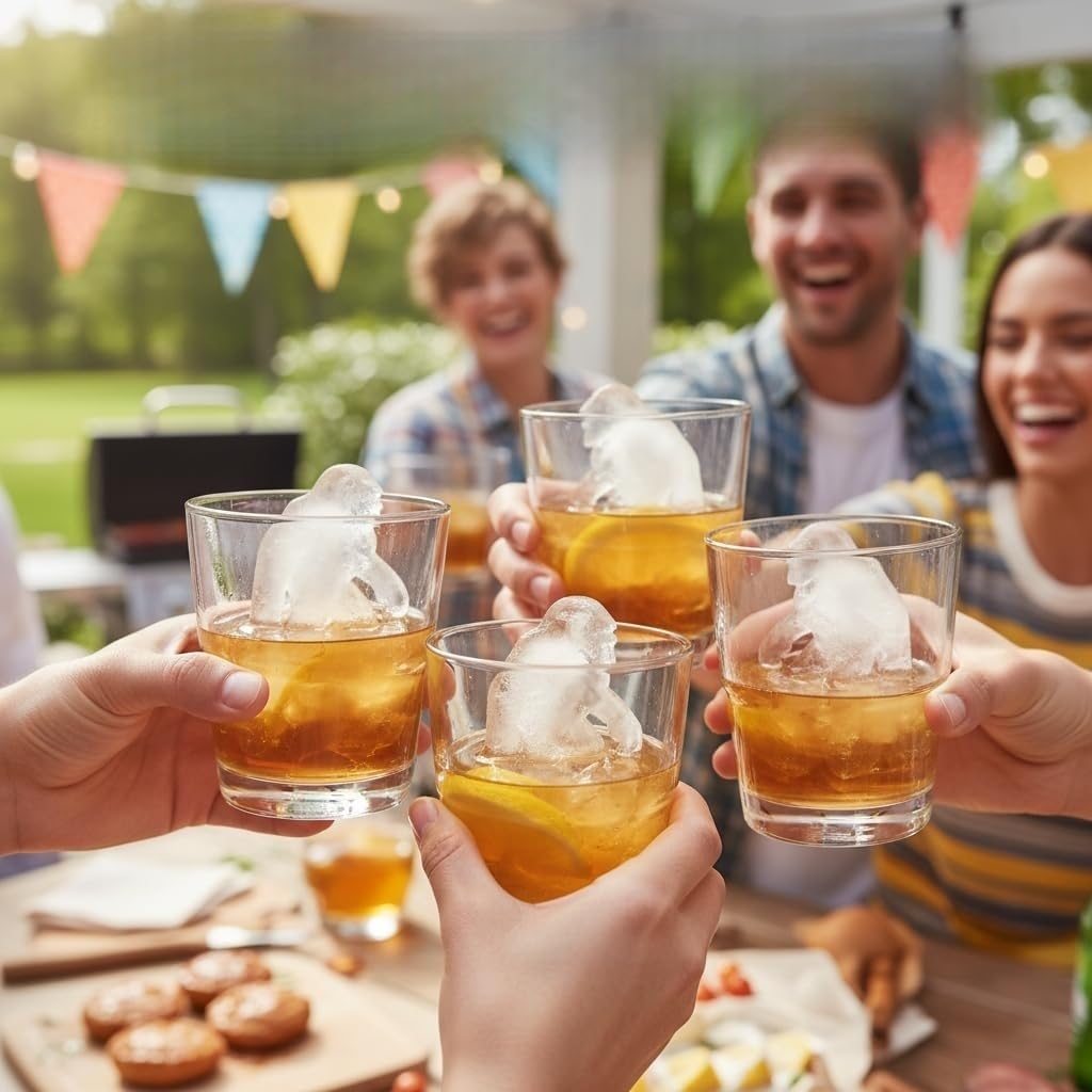 Bigfoot Silikon-Eiswürfelform, 6-teilige Monster-Eiswürfelform, einfach und schnell lustige und wiederverwendbare Eiswürfel herstellen, perfekt für Drinks auf der Whisky-Party
