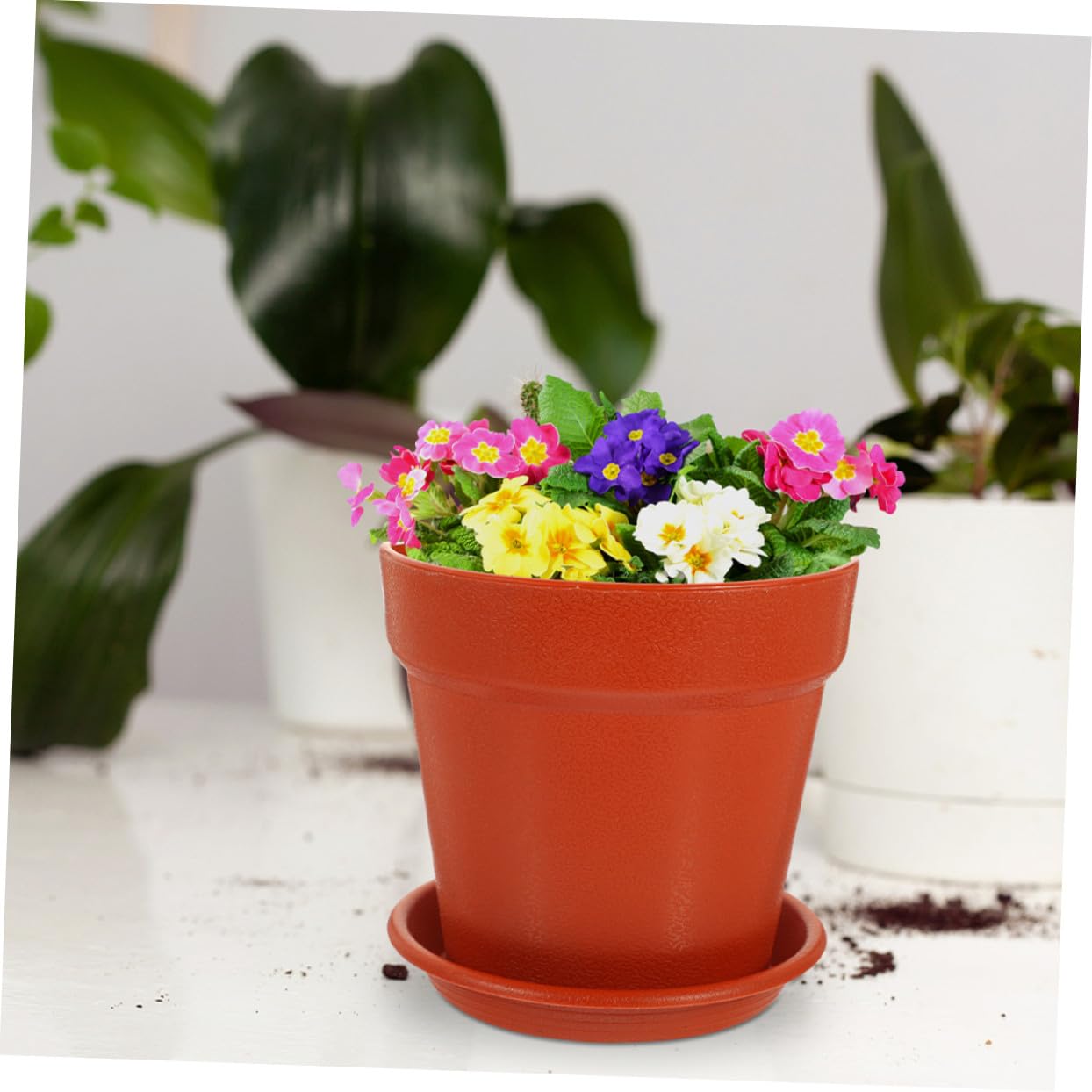 SUPVOX 10 Ensembles Pots de Fleurs Plastique Drainage et Soucoupes Pots de Plantation Polyvalents pour Fleurs et Semis pour Intérieur et Jardin