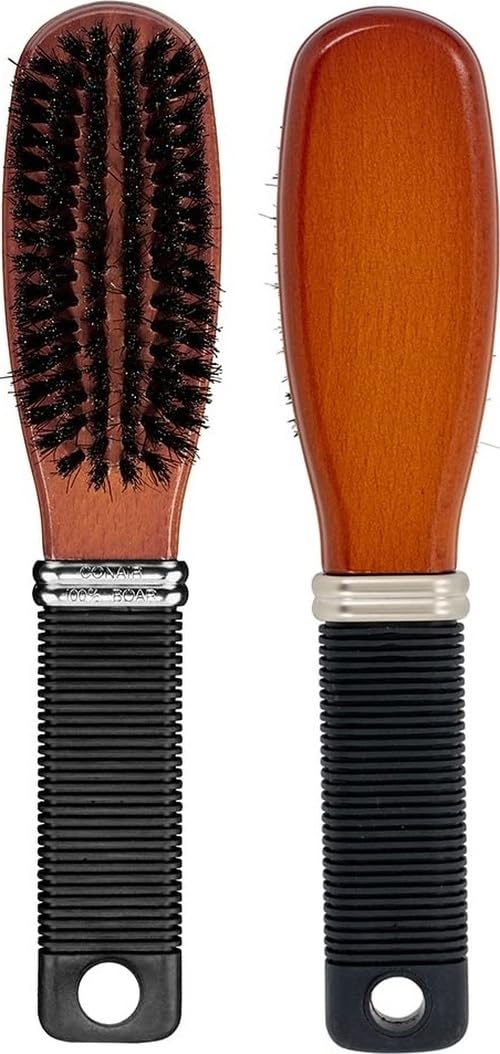 Conair All Purpose Boar Bristle hairbrush - Hair brush - Hairbrush for Men and Women - Brown