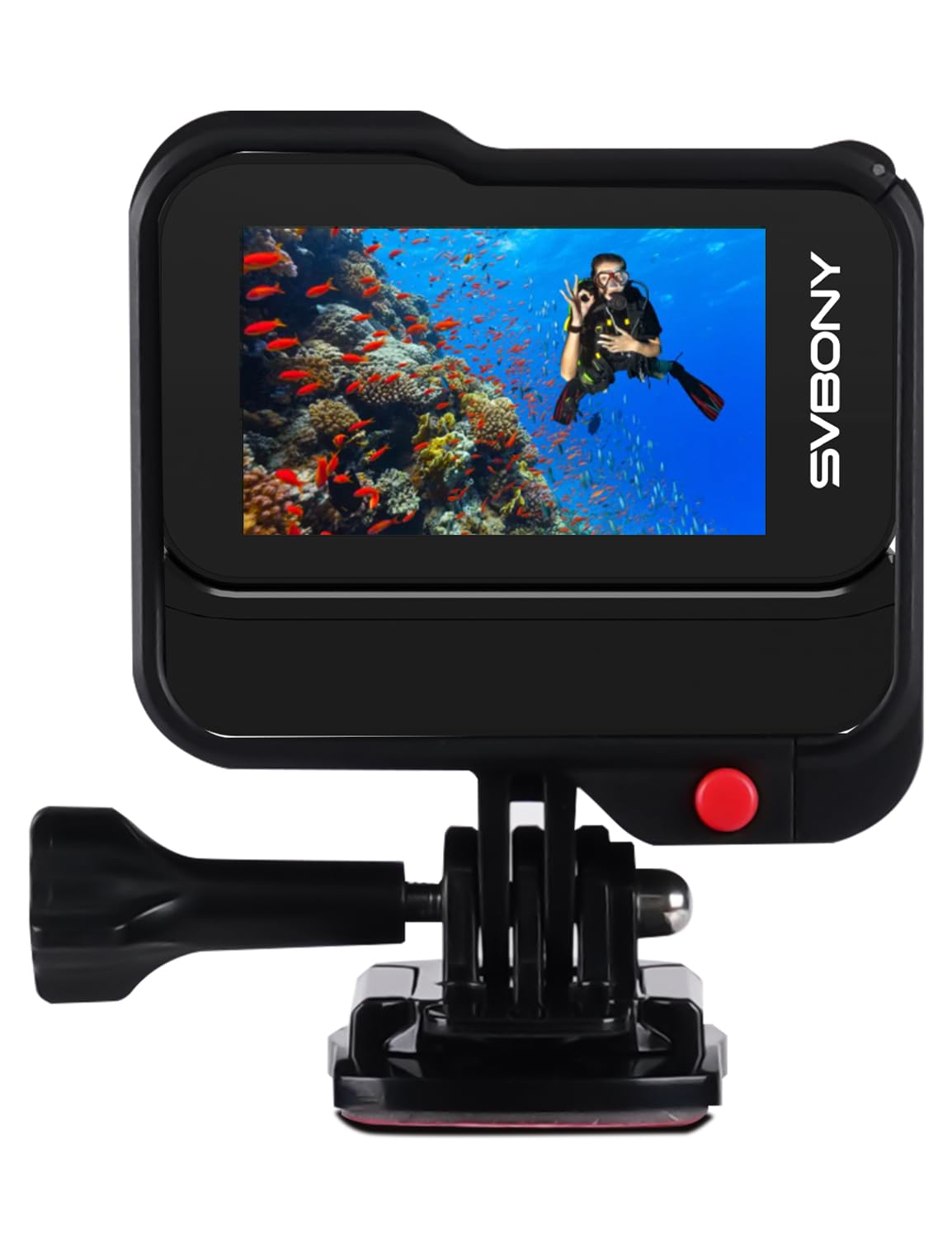 SVBONY SVGo 4K30FPS Unterwasserkamera, WiFi Action Cam, EIS Stabilisierung, Wasserdicht Bis 30m, Magnetischer Schnellverschluss, 1860mAh Zubehör, Geeignet zum Schnorcheln und für Reisen