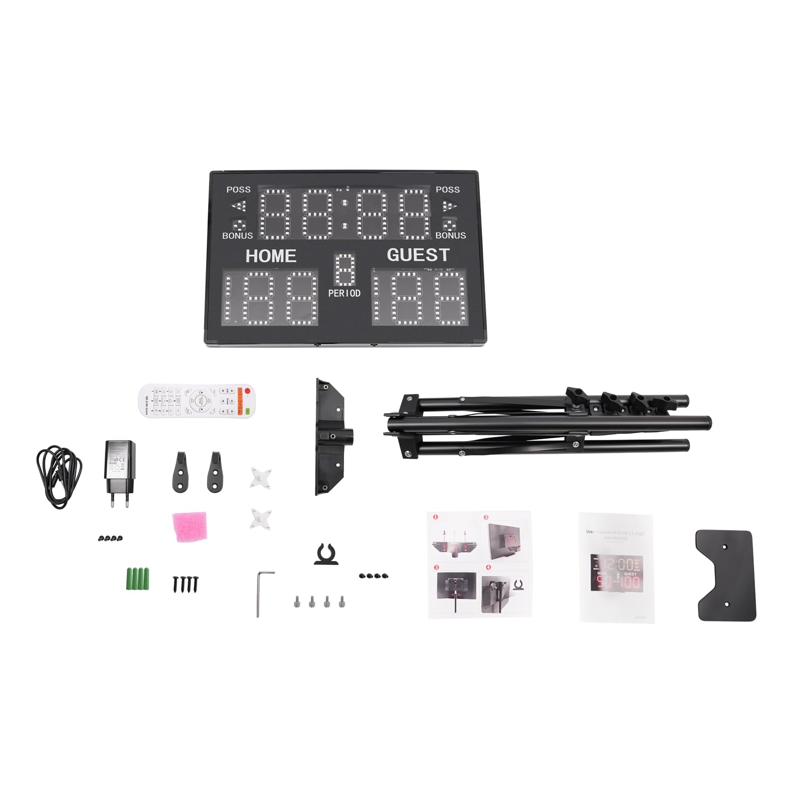 Marcador electrónico LED digital portátil con mando a distancia para montaje en pared, adecuado para baloncesto, fútbol, voleibol y tableros de indicadores de gimnasio
