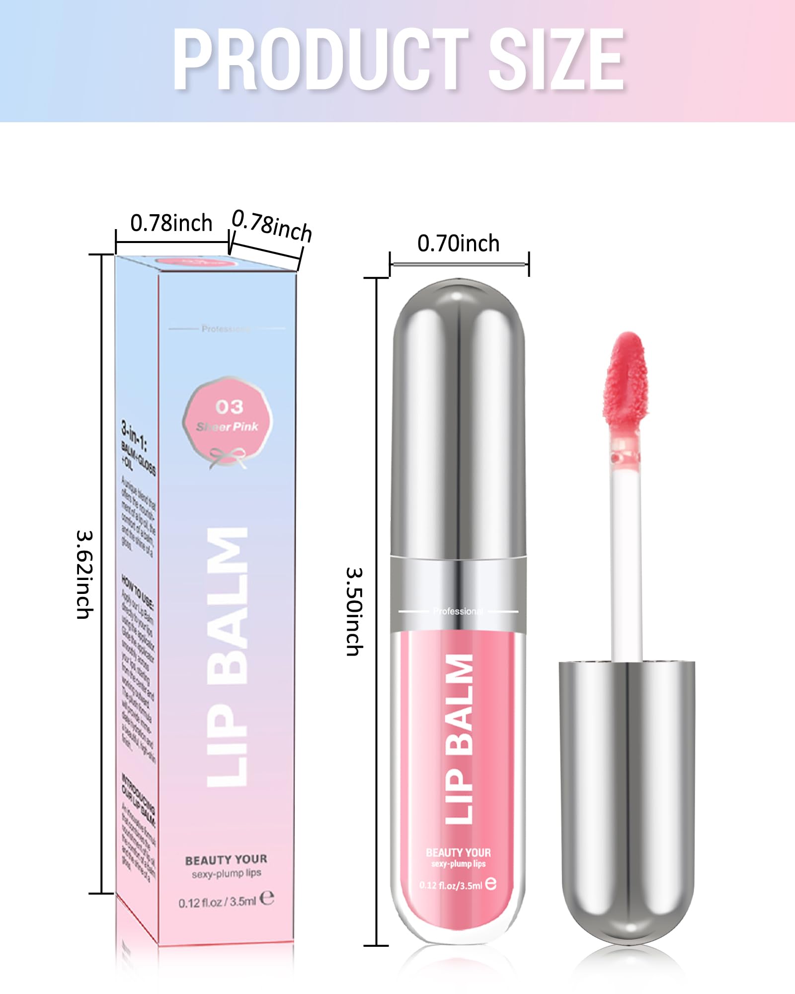 Clear Lip Gloss Oil, Transparent Hydrating Lip Tint Stain, Sheer Lip Treatment Moisturizer, Moisturizing Lip Tint Balm Lipstick Lipgloss, Glow Reviver Lip Care Oil,Women's Day Makeup Gift for Women-02