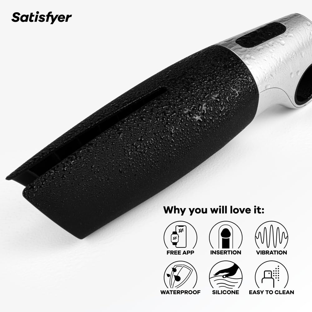 Satisfyer Power Masturbatore per Uomo | Giocattolo sessuale Masturbatore Uomo | Sex Toys per glande e Pene con App | Giocattolo con Struttura a Coste | 14 Vibrazioni da Intense