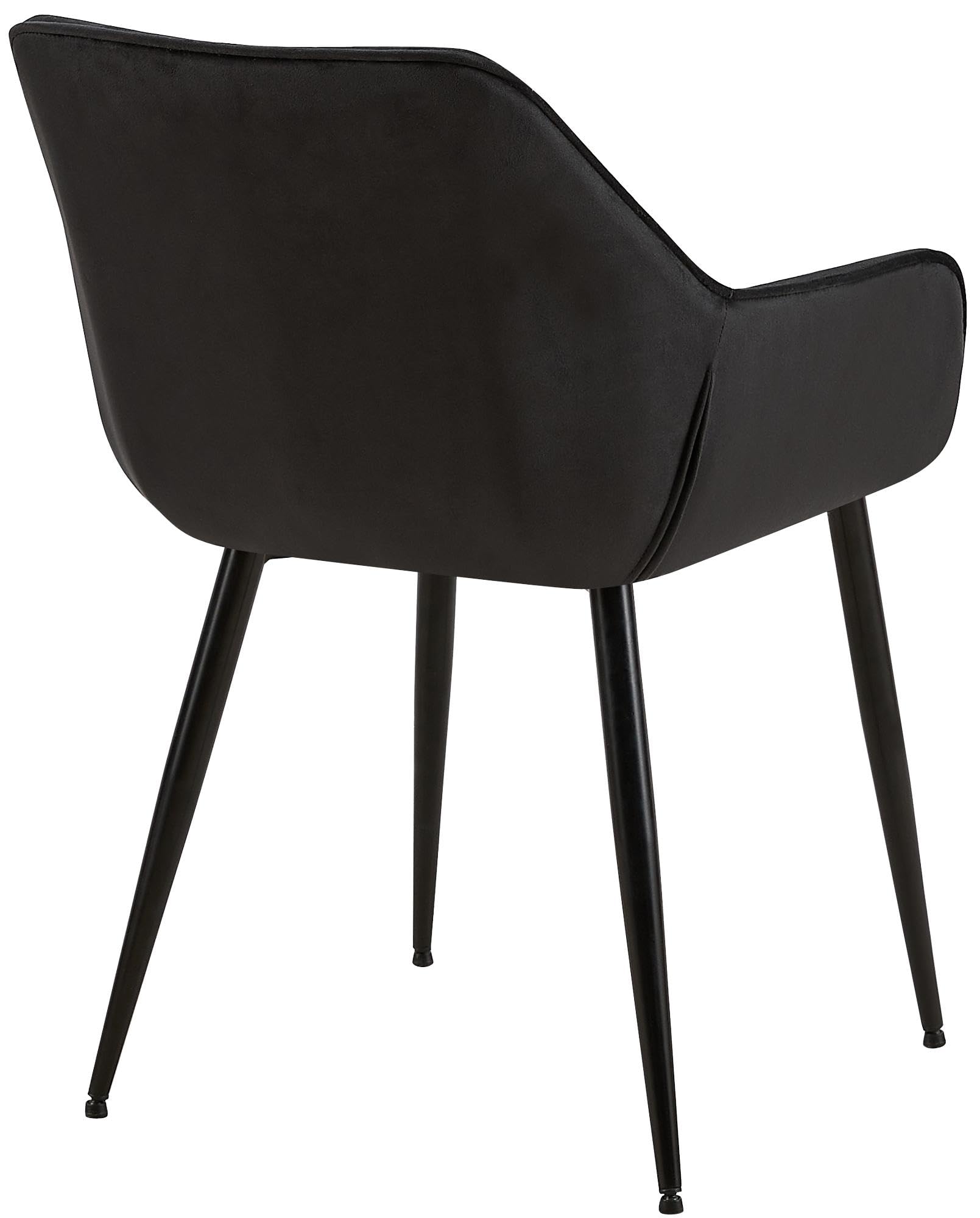 CLP Set di 2 sedie da pranzo imbottite con schienale Luena, sedia da cucina in velluto o tessuto, struttura in metallo, portata fino a 150 kg Colore:nero;Materiale:Velluto
