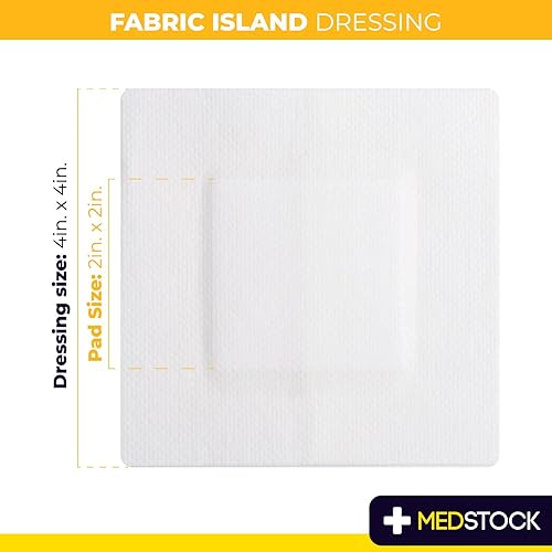 Miniatura 3 de MEDSTOCK Apósito de tela para islas, 4 x 4 pulgadas (paquete de 100), cuidado adhesivo de heridas, adecuado para heridas quirúrgicas, pastos,