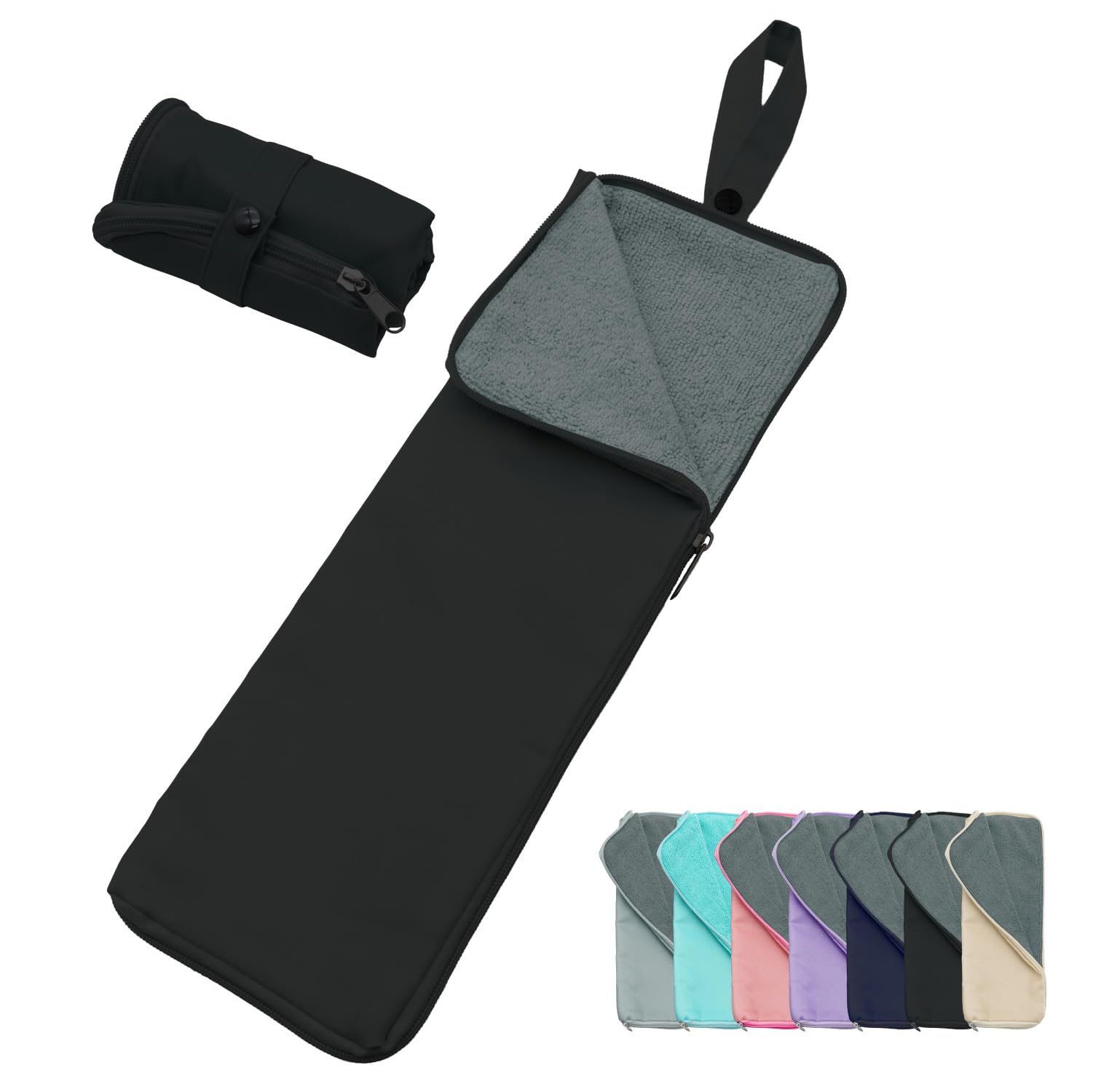 BOOMIE Umbrella Cover, Microfiber Folding Umbrella Case, Umbrella Bag, Compact, 3-Way (Black, S) : Home & Kitchen