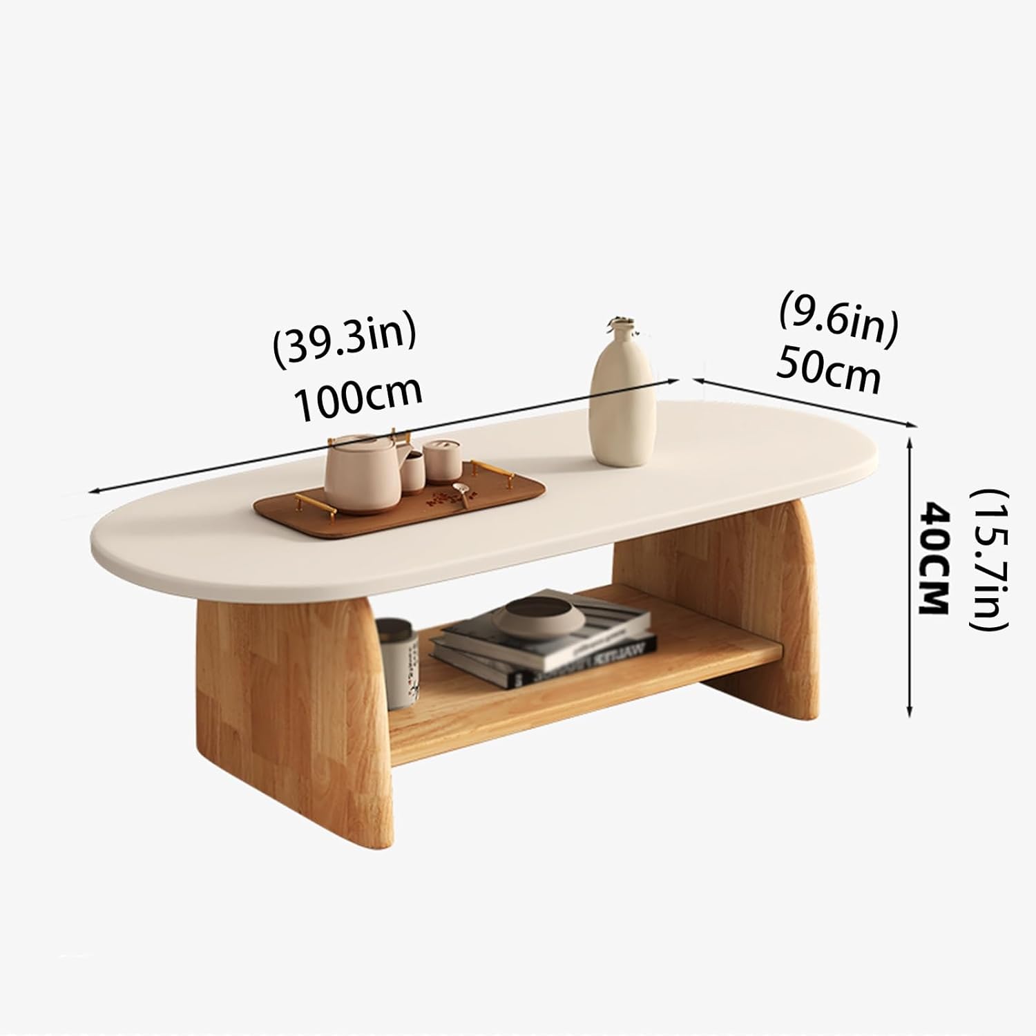 Wooden round coffee table,round coffee table with storage, rectangular coffee table, solid wood coffee table,walnut coffee table,rectangle coffee table,white round coffee table(White+wood single layer