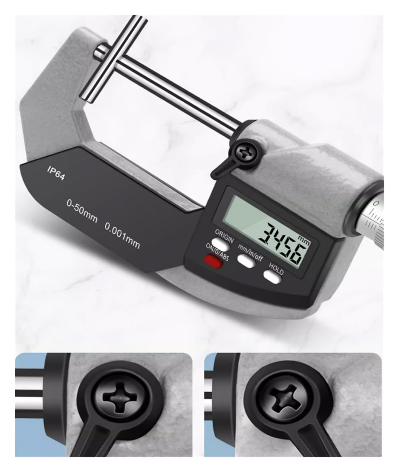 Micrómetro digital digital de 0 a 50 mm con precisión de 0,01 mm, herramientas de medición electrónicas, calibrador, micrómetro de carburo. Mide cualquier cosa