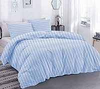 Vista 4 de Lujosa funda de edredón suave de 800 hilos, 100% algodón egipcio, tamaño Queen de gran tamaño (98 x 98 pulgadas), 1 funda de edredón con cierre