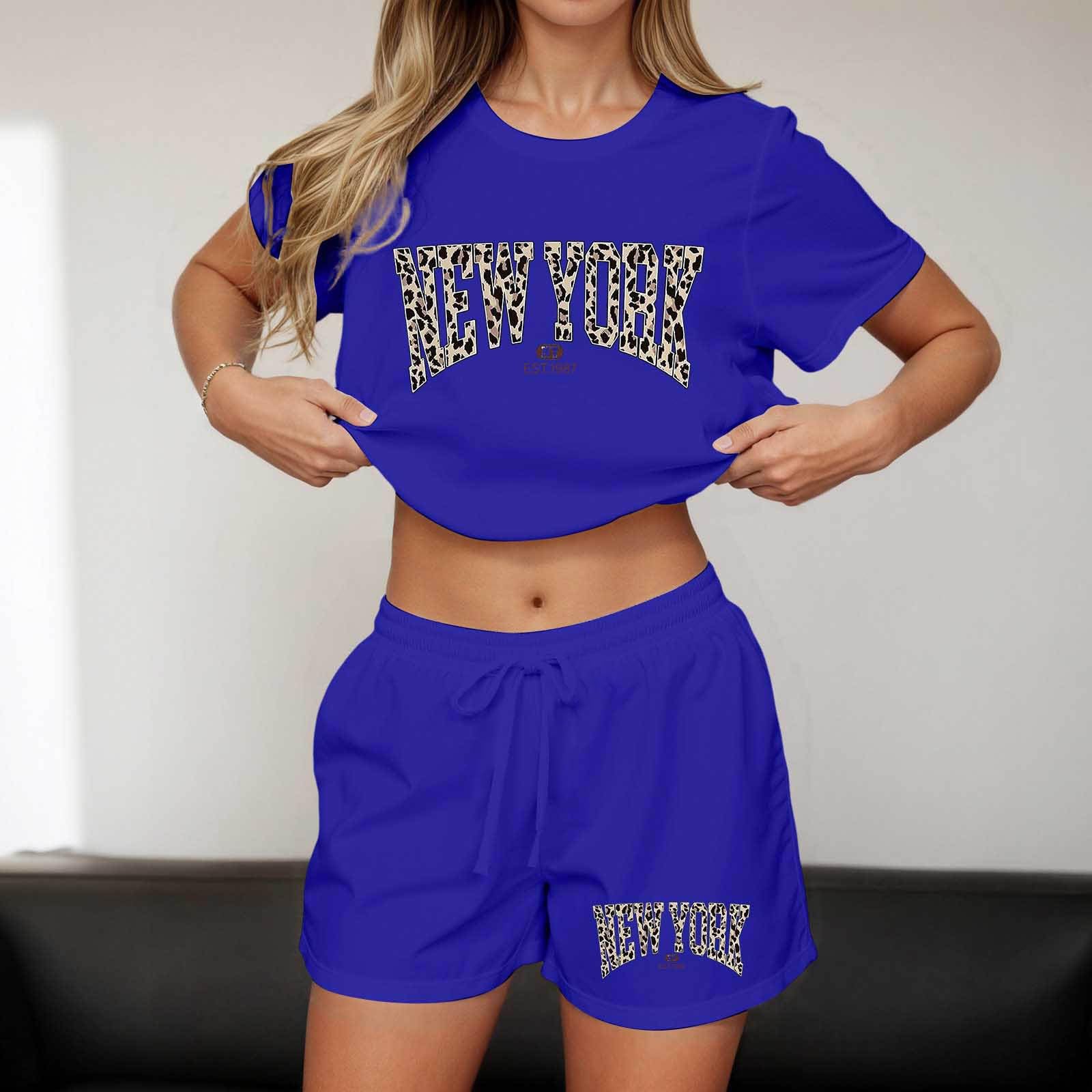 Tuta Donna Estiva vestibilit脿 comoda tute completo con blusa e pantaloni larghi con elastico shorts moda set tinta unita tute eleganti set ampi bermuda comodi bermuda Ideale per palestra e fitness