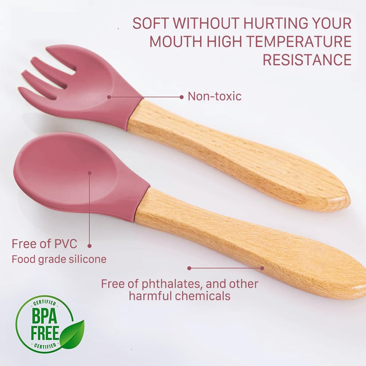 Set Svezzamento In Bambù E Silicone - Piatto, Ciotola E Cucchiaio Con Ventosa, Verde, Senza BPA - Foto 5