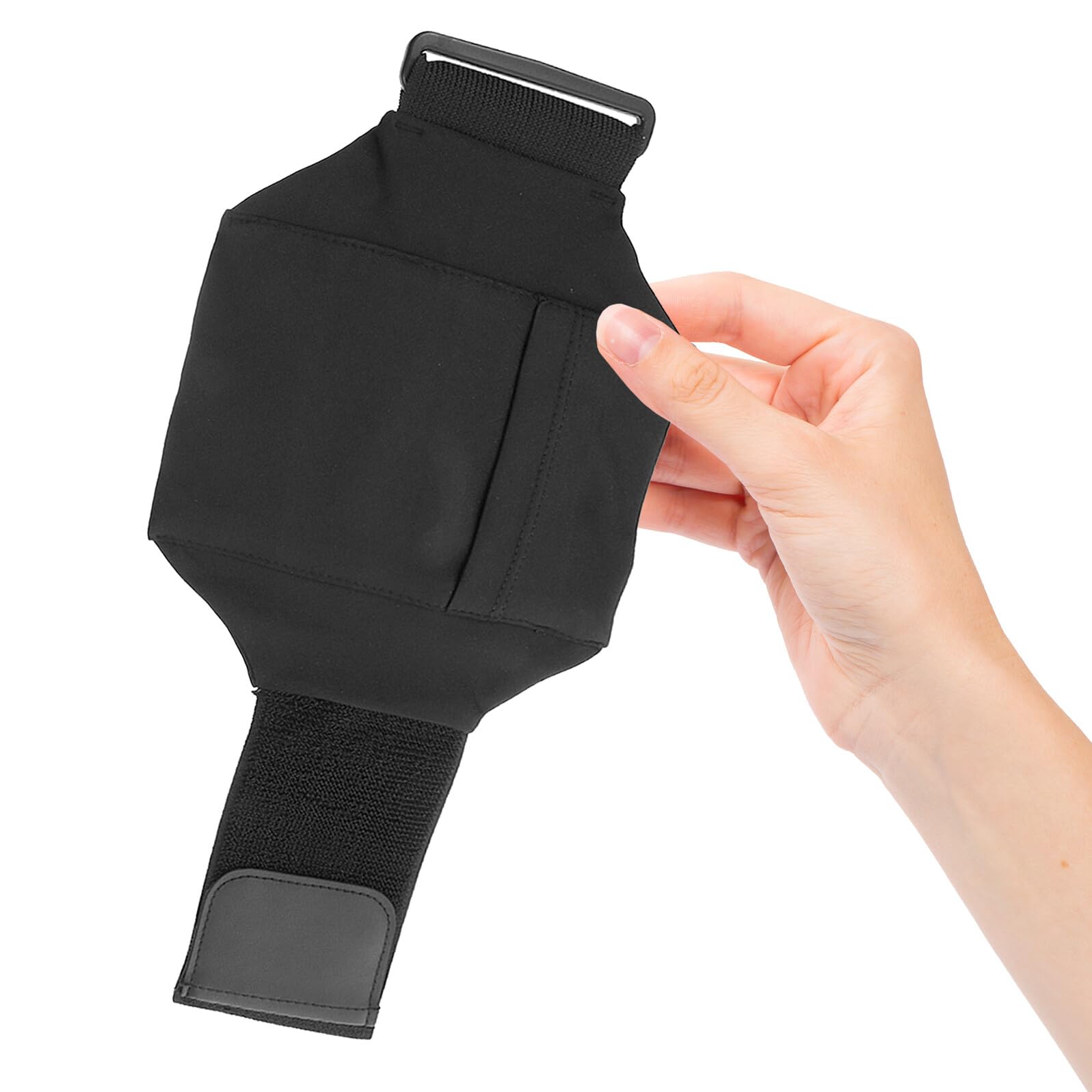 WOONEKY Lot de 3 Sangles Élastiques de Cuisse Noires pour Téléphone Portable Pochette Étanche pour Course à Pied Paquet Banane de Sport Léger et Ajustable Fitness et Running
