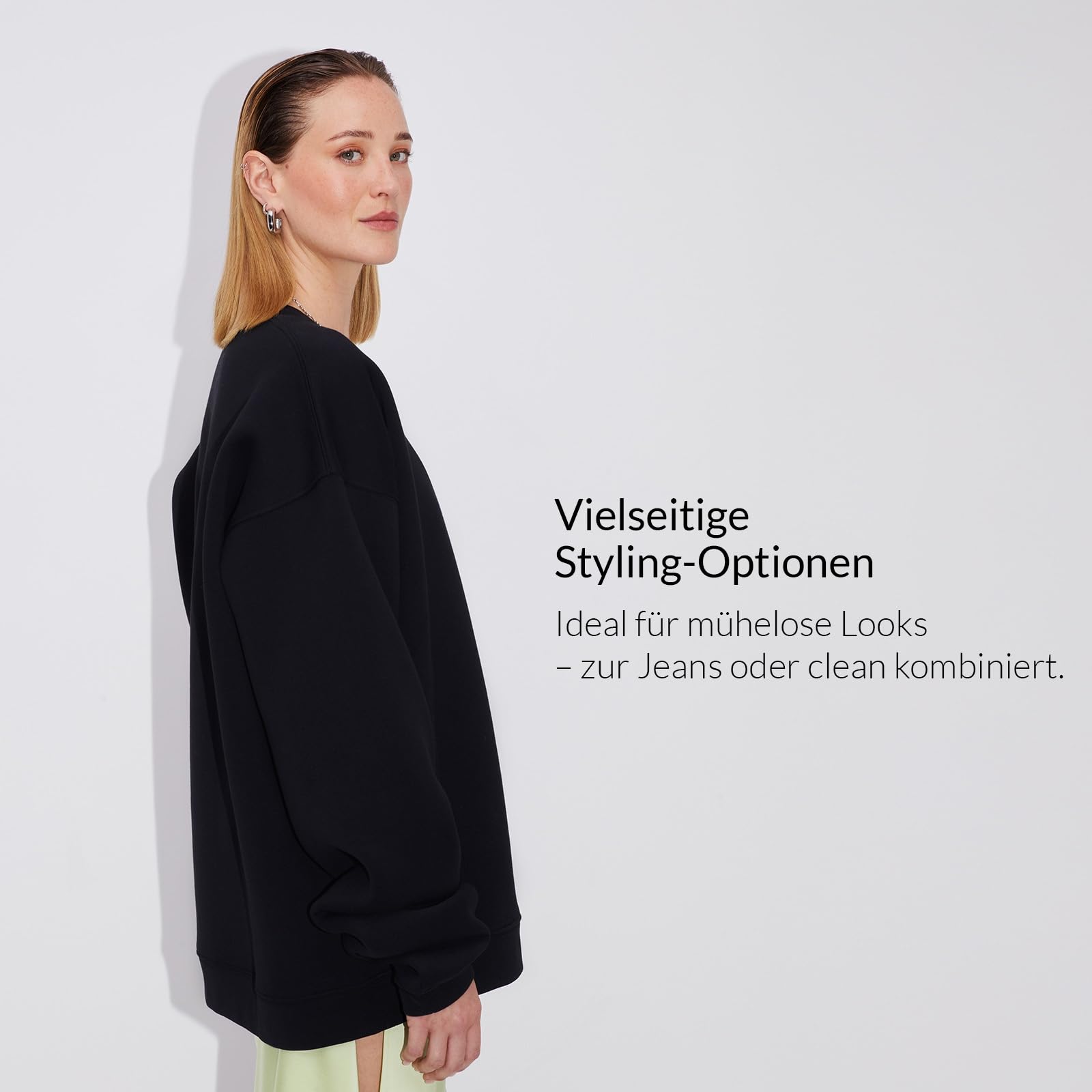 LeGer Indra Sweater - Oversized Pullover Damen - lockere Passform - Sweatshirt aus Baumwolle - Mode für Damen - by Lena Gercke - Gr. 34-44