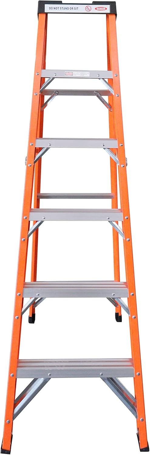 6-Foot Fiberglass Step Ladder, 250 Pound Capacity