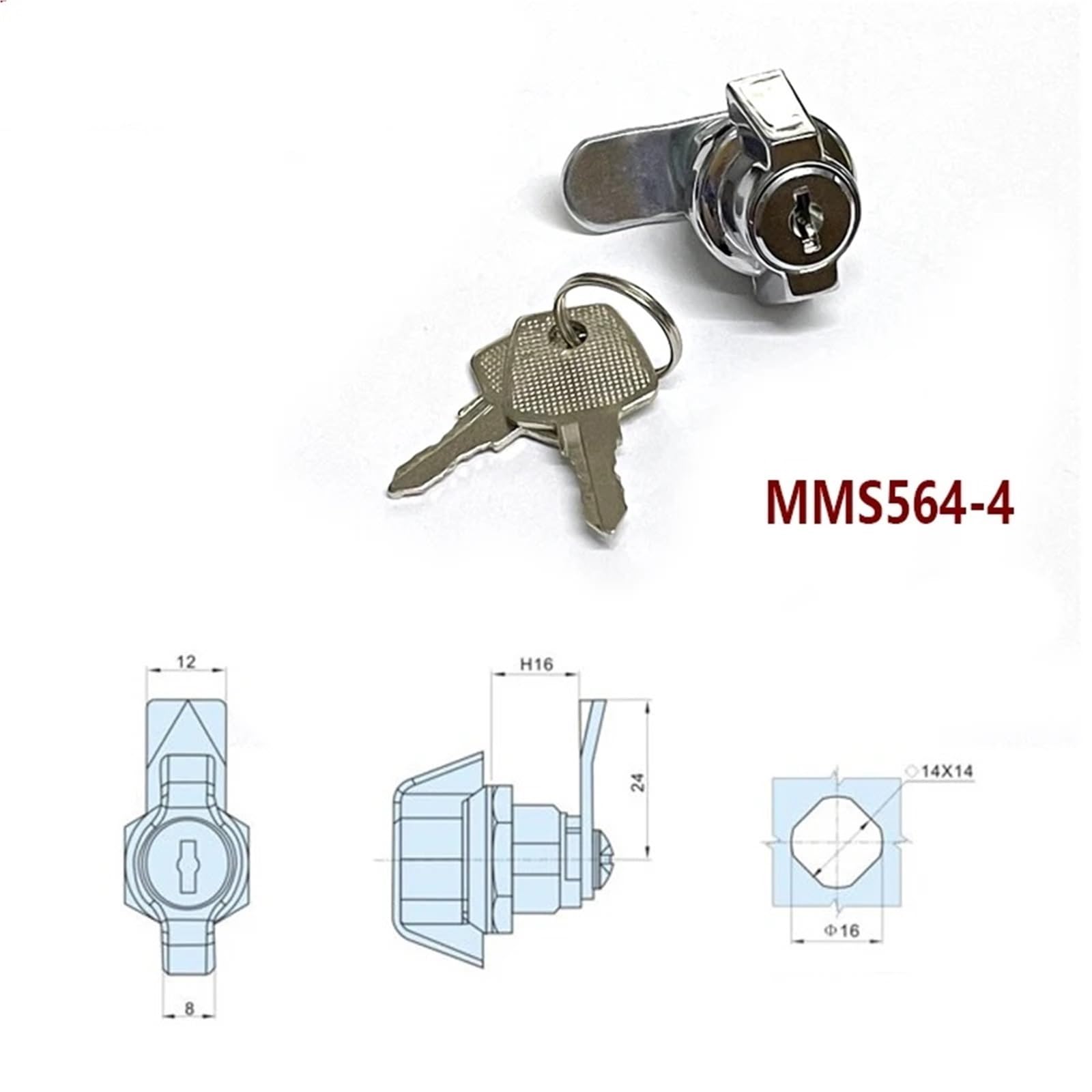 Handle Cabinet Cam Lock for Storage-Box Jewelry Case Mail Box Electronic File Cabinet MS564 1Pcs(MMS564-4)